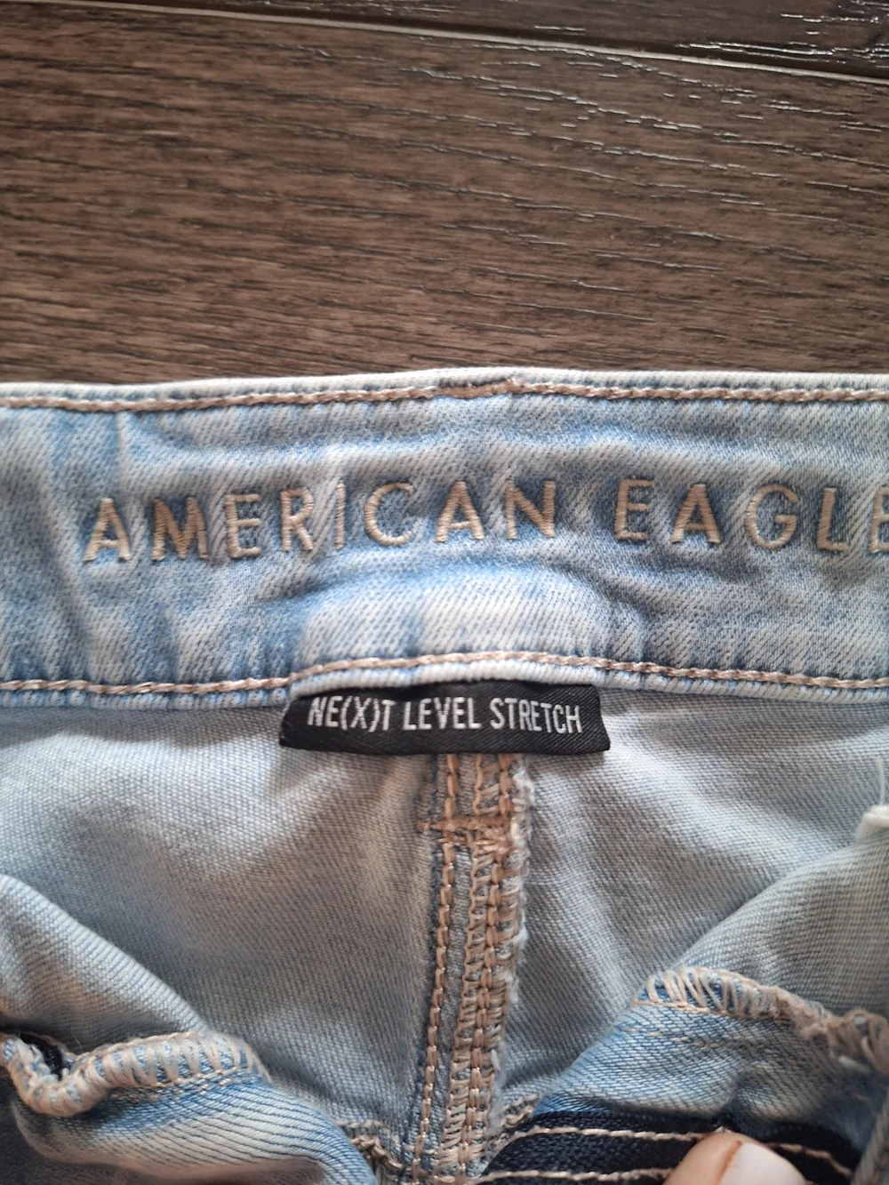 American Eagle Outfitters Light Wash Distressed Denim Shorts